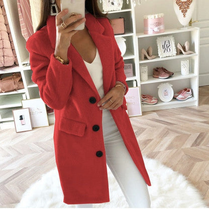 Adelynn Winterjas | Elegante Warme Jas met Kraag en Knoopsluiting