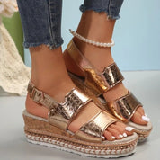 Abeni Sandalen | Gouden Dames Sandalen met Ergonomisch Voetbed en Elegant Design