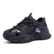 Christien | Comfortabele Chunky Sneakers Dames met Suède Look - Retro, Lichtgewicht en Stijlvol - Beige / Zwart / Wit