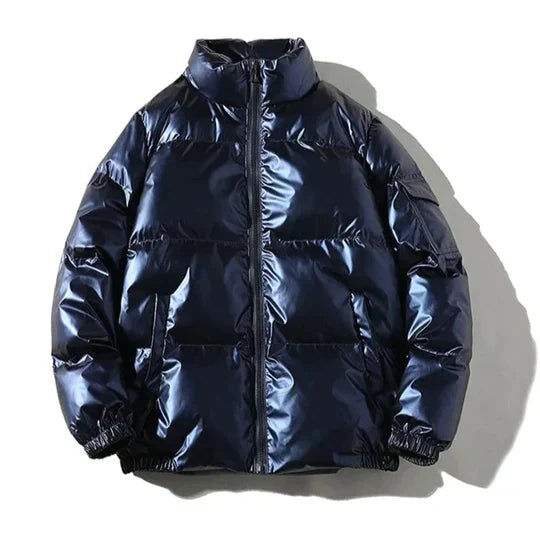 Leonardo Winddichte metallic puffer winterjas heren – warme en waterafstotende jas voor koude dagen