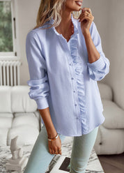 Alexia Blouse | Tijdloze Licht Getailleerde Blouse van Katoen met Subtiele Kraag en Knoopsluiting