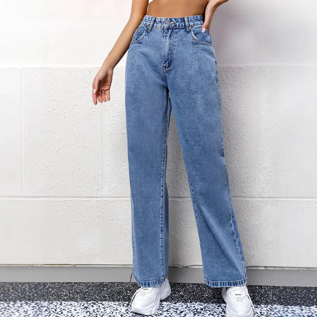 Livia Jeans | Dames Mom Jeans met Hoge Taille en Rechte Pasvorm