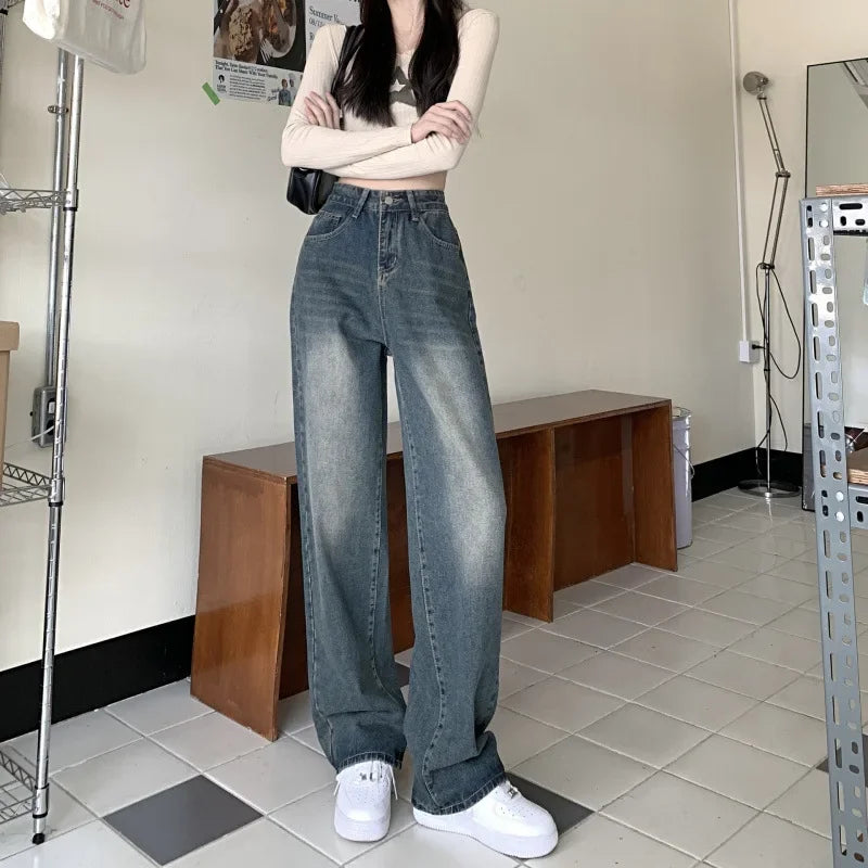 Livia Jeans | Klassieke Baggy Jeans voor Dames met Retro-Stijl en Wijde Pasvorm