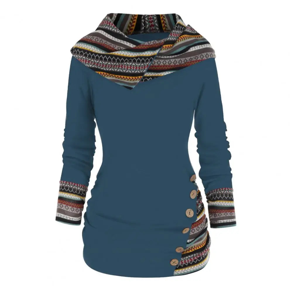 Siena Hoodie | Dames Winter Sweatshirt met Capuchon en Ethno-Print