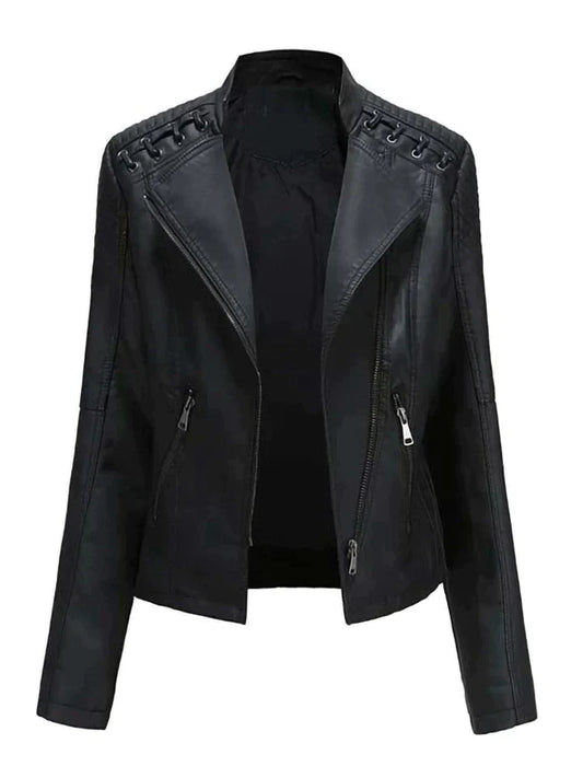 Alessia Jas | Luxe PU Leren Damesjas met Slank Ontwerp en Fleece Voering