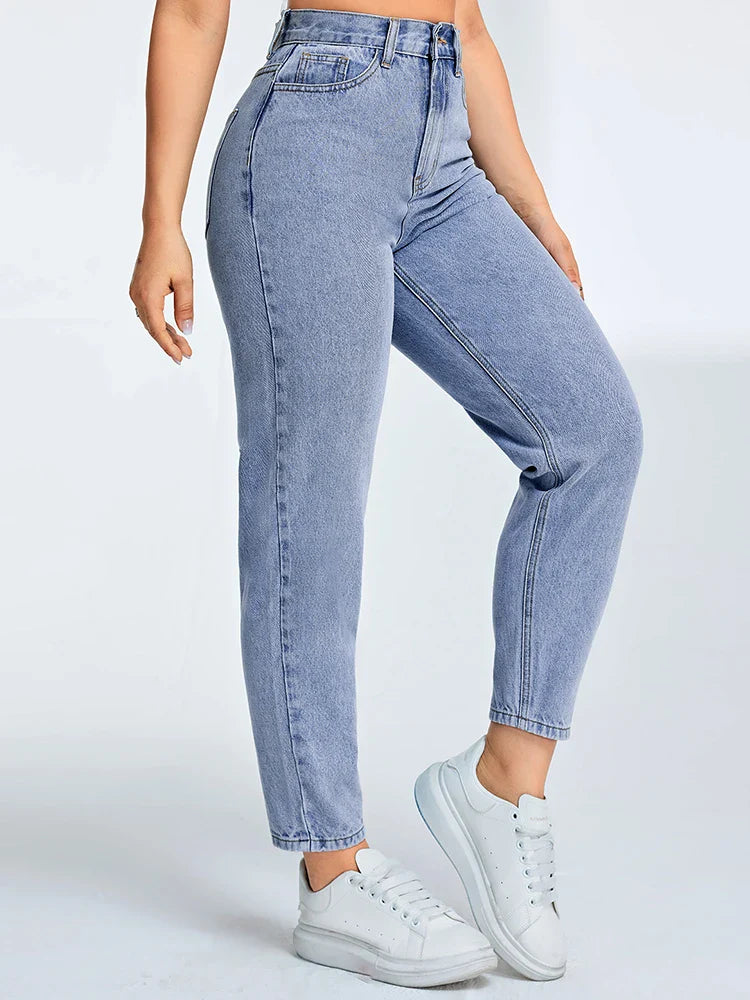 Gianna Jeans | Dames Mom Jeans met Hoge Taille en Lichte Tapered Pasvorm
