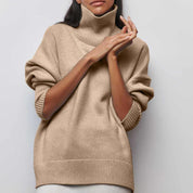 Chiara Dames coltrui – warme wintertrui met hoge rolkraag en losse pasvorm