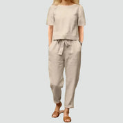 Linnen Set Dames Zomer met Top en Broek, Luchtig en Ademend - Ginevra Russo