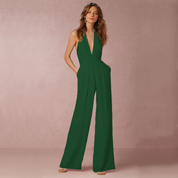 Alessia Jumpsuit | Elegante Jumpsuit met Wijde Broek en Flatterende Pasvorm in Effen Kleur