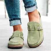Dames Instappers Gesp Suède Look Blokvorm Zool - Zwart / Groen / Khaki - Maelen