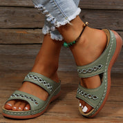 Dames Orthopedische Sandalen Twee Bandjes Gespsluiting Ergonomische Zool Dagelijks - Rood / Donkerblauw / Zwart - Maelen