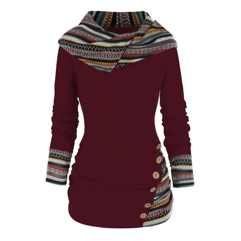 Siena Hoodie | Dames Winter Sweatshirt met Capuchon en Ethno-Print