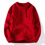 Jasper Trui | Unieke Gebreide Heren Trui met Patchwork Design en Tijdloze Stijl