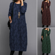 Anna | Bedrukte jurk met lange mouwen