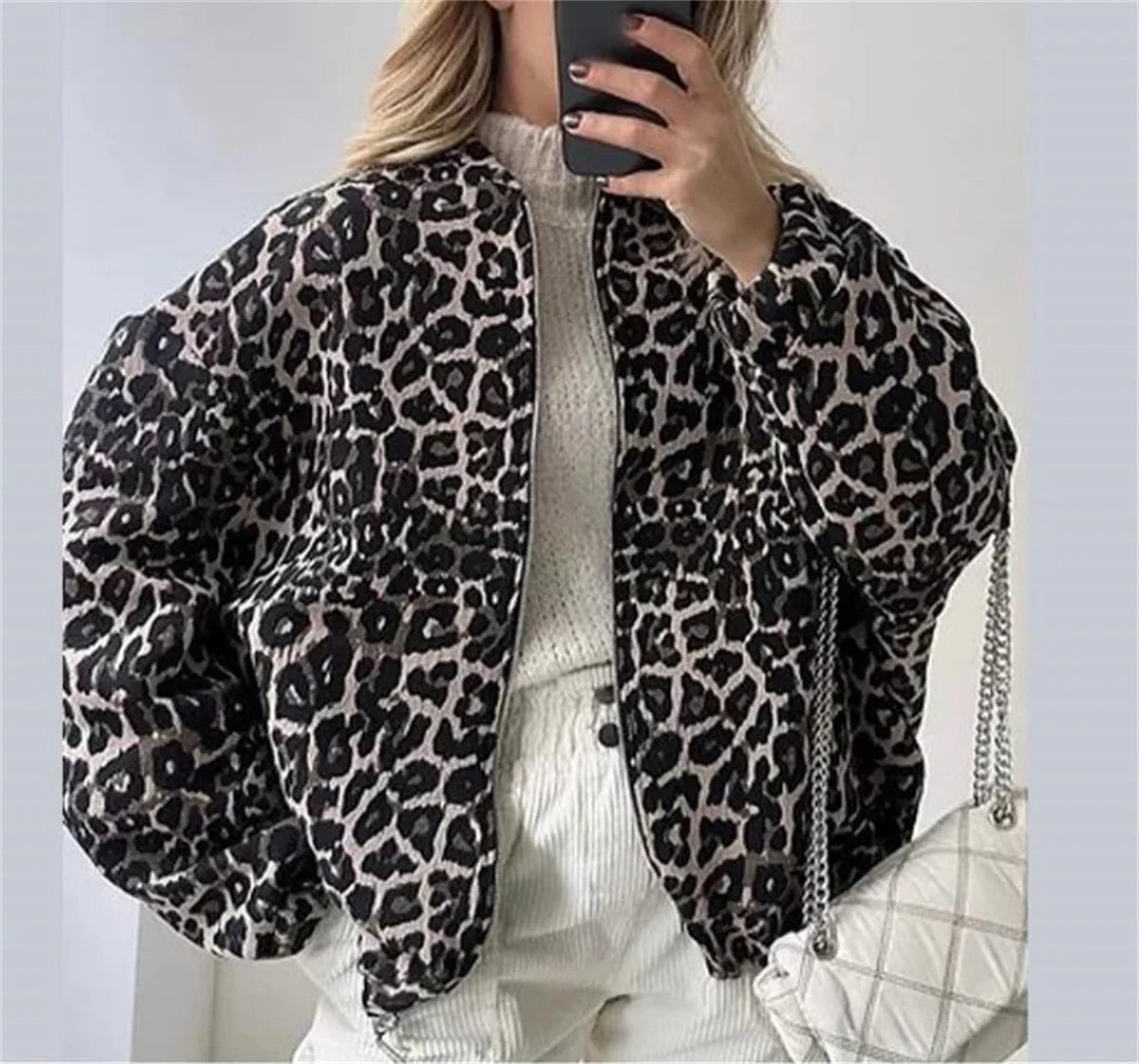 Bomber Jas Met Luipaard Print - Tussenjas dames - BMBR