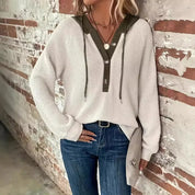 Gianna Hoodie | Dames Winter Sweatshirt met Capuchon en Contrastvoering