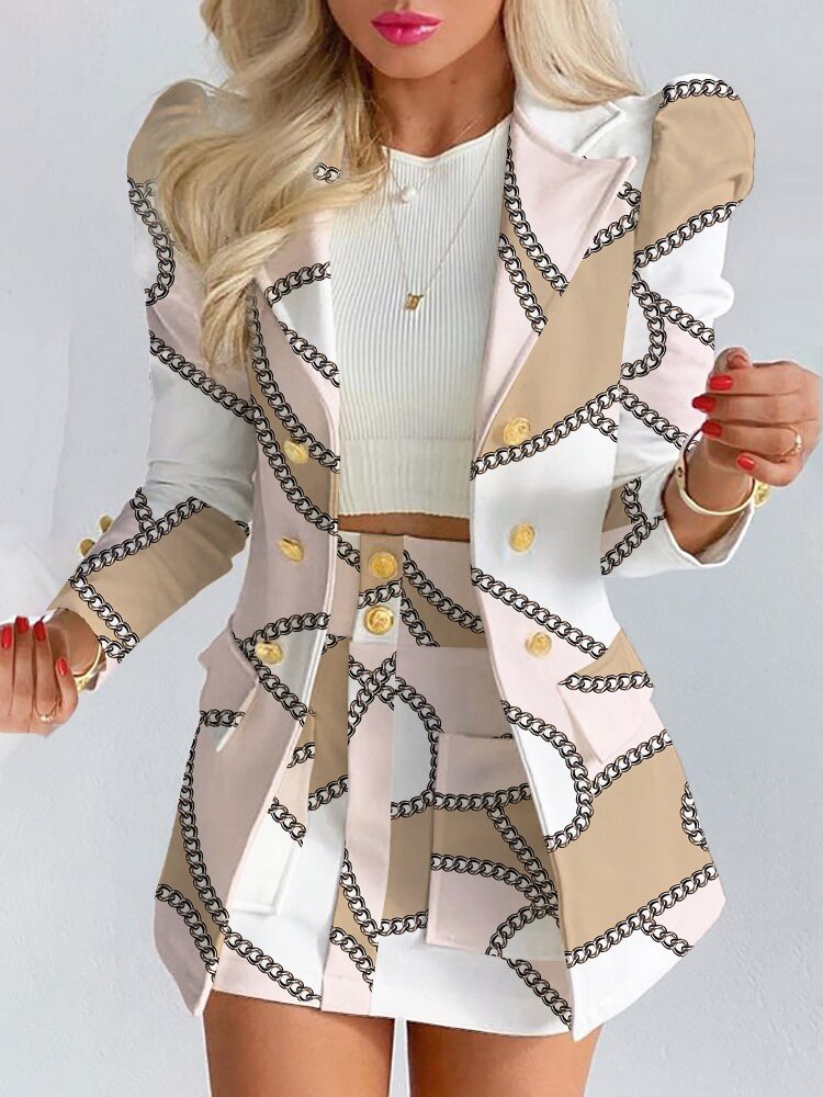 Kyara 2-Delige Set | Elegante Blazer met Hoge Taille Rok