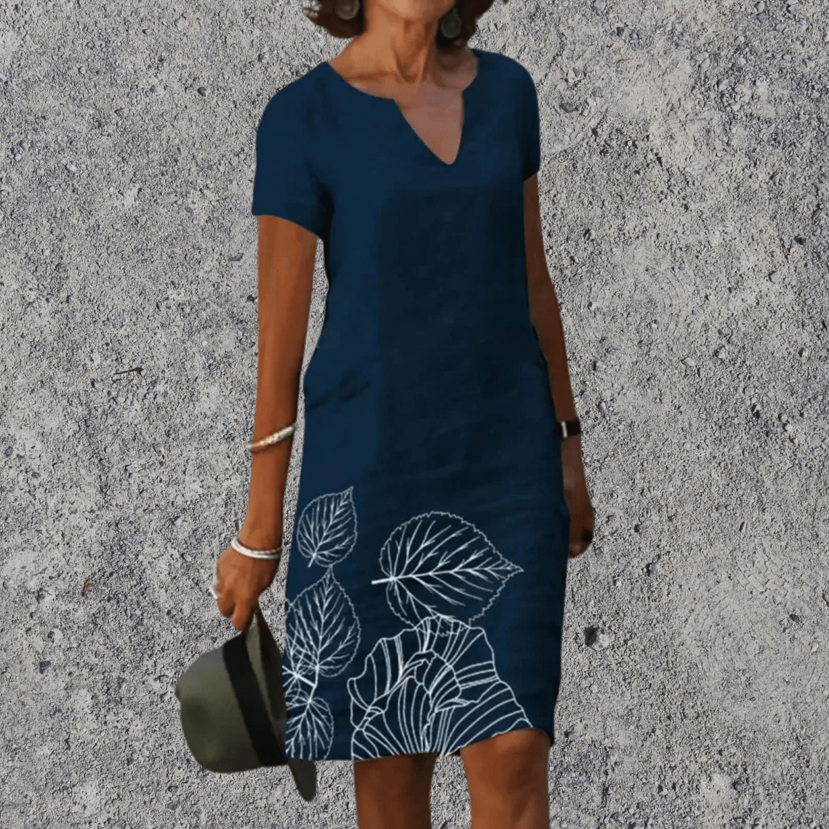 Dames Midi Zomerjurk Bloemenprint Losse Pasvorm Luchtig Casual - Donkergroen / Zwart / Lichtblauw - Maelen