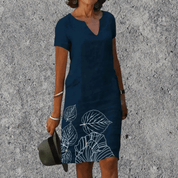 Dames Midi Zomerjurk Bloemenprint Losse Pasvorm Luchtig Casual - Donkergroen / Zwart / Lichtblauw - Maelen