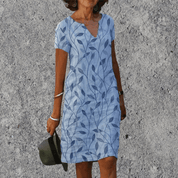 Dames Midi Zomerjurk Bloemenprint Losse Pasvorm Luchtig Casual - Donkergroen / Zwart / Lichtblauw - Maelen