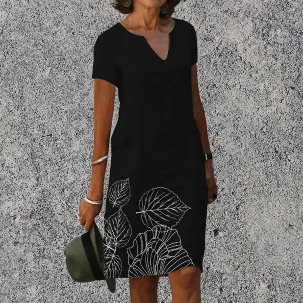 Dames Midi Zomerjurk Bloemenprint Losse Pasvorm Luchtig Casual - Donkergroen / Zwart / Lichtblauw - Maelen