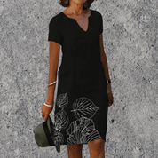 Dames Midi Zomerjurk Bloemenprint Losse Pasvorm Luchtig Casual - Donkergroen / Zwart / Lichtblauw - Maelen