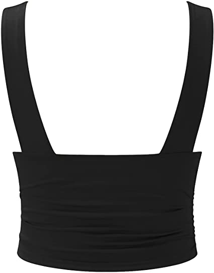 Dames Top Strapless met Diepe V-Hals en Ruches - Zwart / Wit / Grijs - Maelen