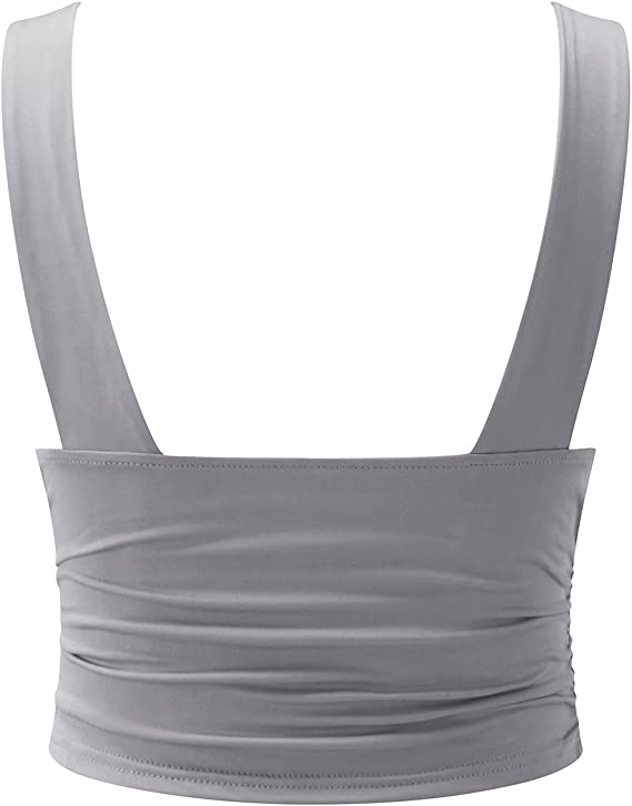 Dames Top Strapless met Diepe V-Hals en Ruches - Zwart / Wit / Grijs - Maelen