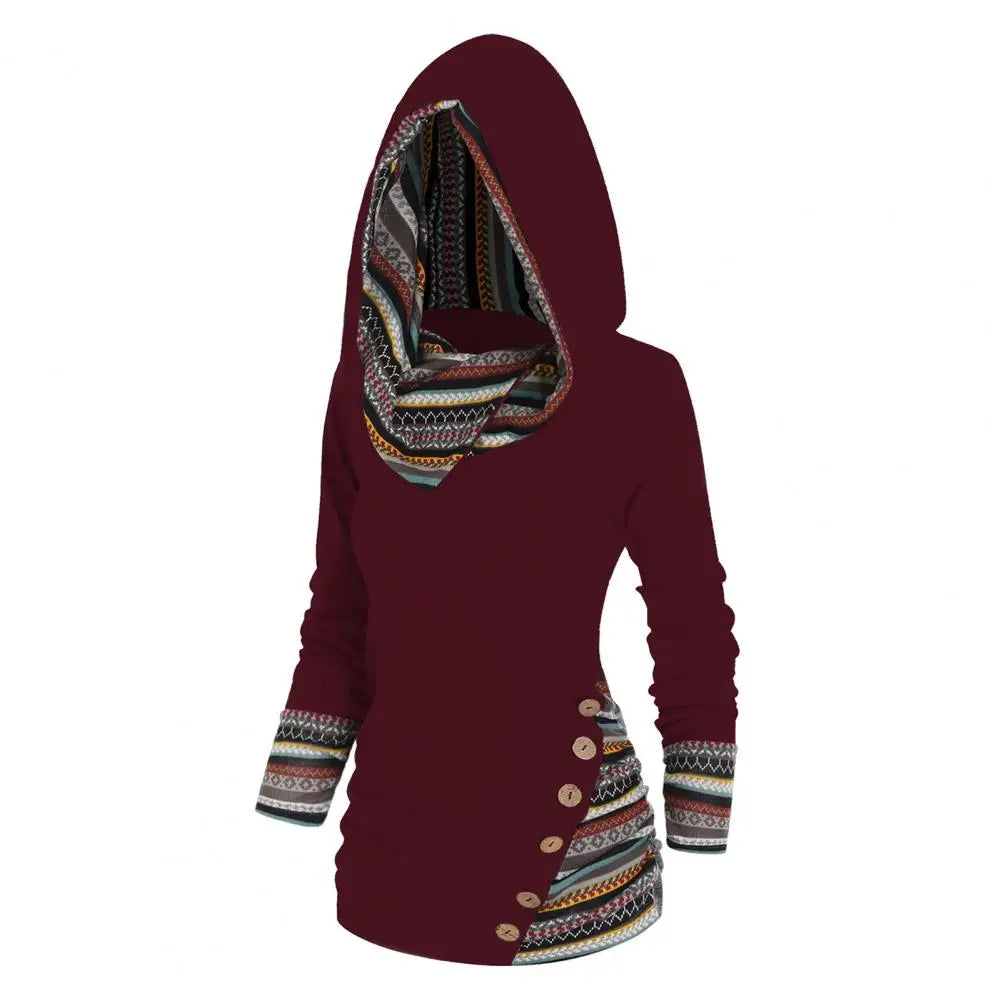 Siena Hoodie | Dames Winter Sweatshirt met Capuchon en Ethno-Print