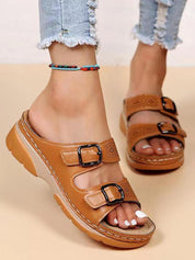 Diora Sandalen | Orthopedische Leren Sandalen met Memory Foam en 3-Boog Ondersteuning