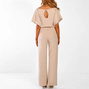 Annette Jumpsuit | Elegante Jumpsuit met Wijde Pijpen en Lace-up Taille