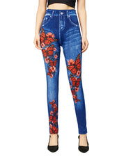 Alessia Broek | Dames Stretch Broek met Hoge Taille en VlinderprintAlessia Broek | Dames Stretch Broek met Hoge Taille en Vlinderprint