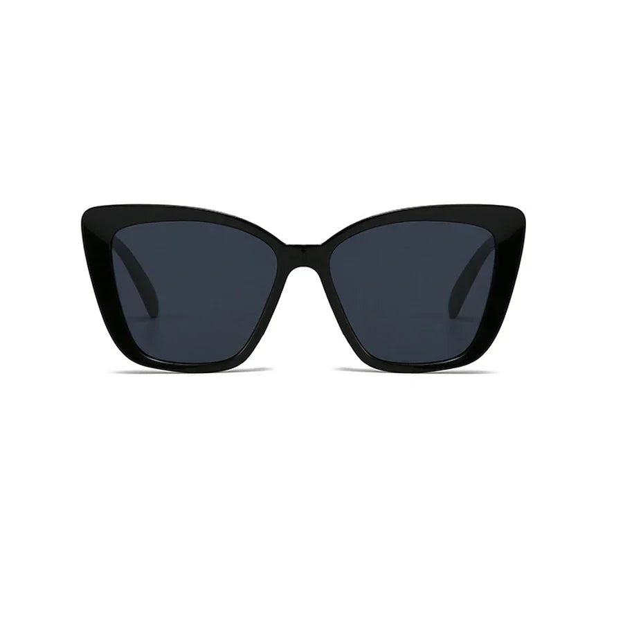 Oversized Cat Eye Zonnebril Dames met Dik Montuur en UV400 - Luipaardprint / Zwart - Maelen