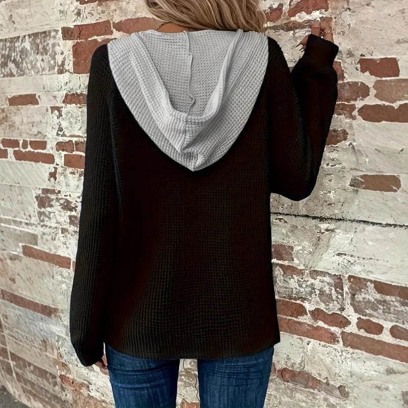 Gianna Hoodie | Dames Winter Sweatshirt met Capuchon en Contrastvoering