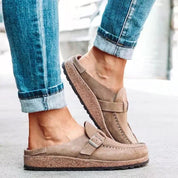 Dames Instappers Gesp Suède Look Blokvorm Zool - Zwart / Groen / Khaki - Maelen