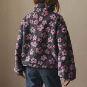 Elena Dames fleece sweatshirt – warm zwart shirt met hoge kraag en grote zak