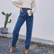 Siena Jeans | Losse Dames Mom Jeans in Donkerblauw met Moderne Pasvorm