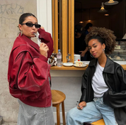 Serena Rode oversized damesjas – stijlvolle leren jas met trendy pasvorm