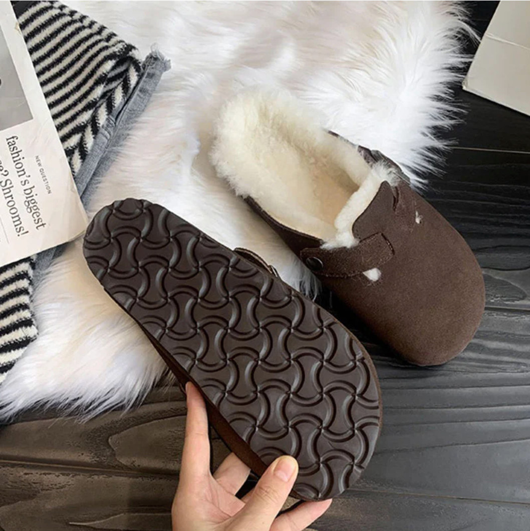 Siena dames instapklompen – gevoerde wintermuilen met teddyvoering