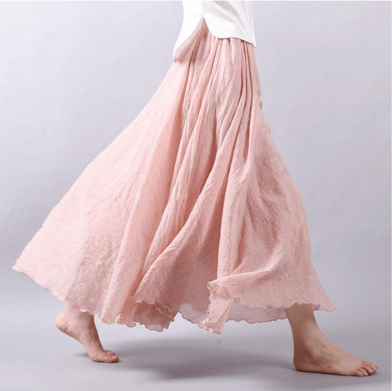 Elegante Bohemian Linnen Maxi Rok - Saraphina