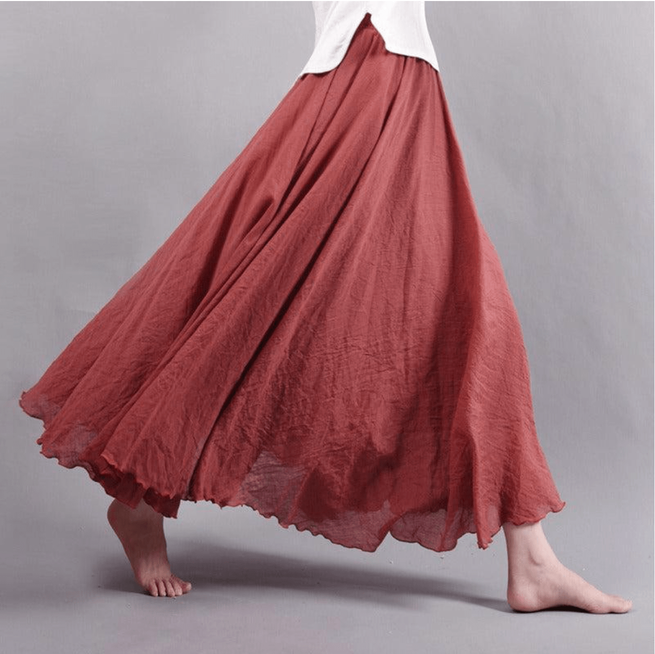 Elegante Bohemian Linnen Maxi Rok - Saraphina