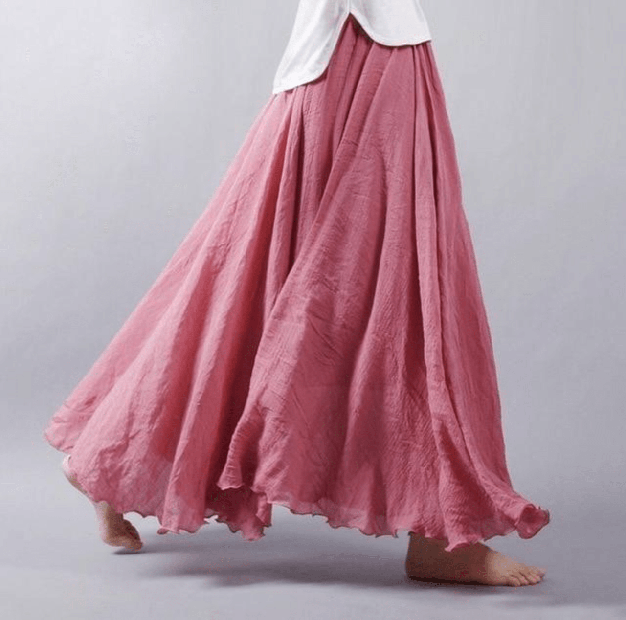 Elegante Bohemian Linnen Maxi Rok - Saraphina