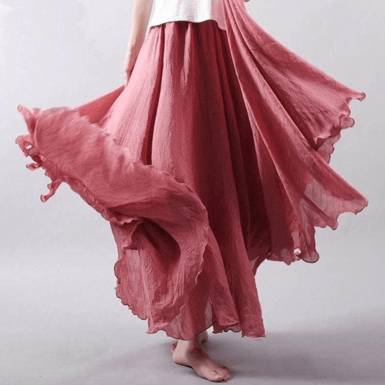 Elegante Bohemian Linnen Maxi Rok - Saraphina