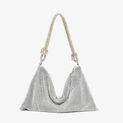 Luxe Pailletten Schoudertas Dames met Ketting - Zilver / Zwart / Roze / Groen / Roze / Blauw