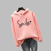 Aurora Hoodie | Dames hoodie met smile-print en comfortabele pasvorm