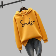 Aurora Hoodie | Dames hoodie met smile-print en comfortabele pasvorm
