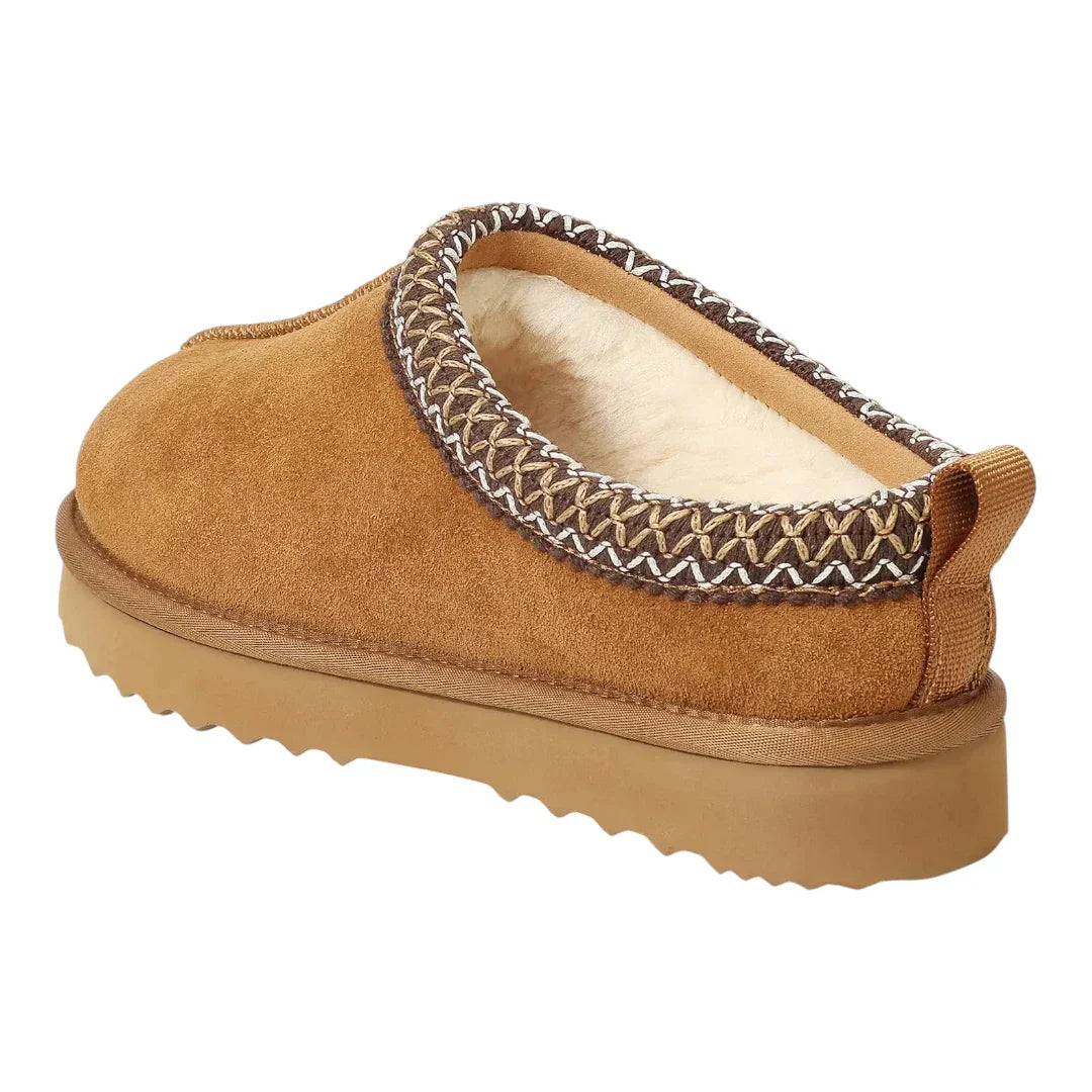 Marina Leren pantoffels dames – luxe suède sloffen met warme pluche voering