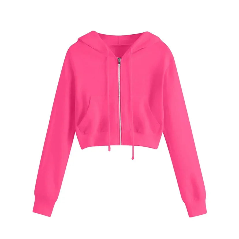 Alessia Hoodie | Kort Dames Sweatshirt met Kap en Trendy Winterlook