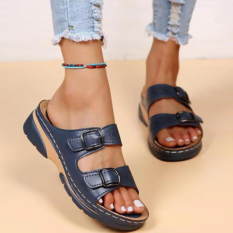 Diora Sandalen | Orthopedische Leren Sandalen met Memory Foam en 3-Boog Ondersteuning