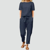 Linnen Set Dames Zomer met Top en Broek, Luchtig en Ademend - Ginevra Russo